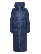 Dinamw Luna Long Down Jacket Topattu Pitkä Takki Blue My Essential War...