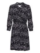 Slfdamina 7/8 Aop Dress B Noos Lyhyt Mekko Black Selected Femme