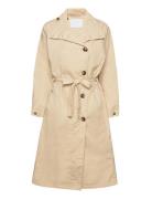 Poplin High Collar Coat Trenssi Takki Beige Cathrine Hammel