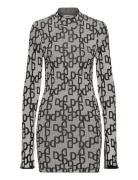 Corina - Graphic Jacquard Lyhyt Mekko Grey Day Birger Et Mikkelsen