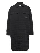 Long Quilted Utility Coat Ohut Pitkä Takki Black Calvin Klein Jeans