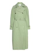 Striped Over D Coat Ohut Pitkä Takki Green REMAIN Birger Christensen