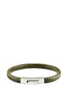 Leather Bracelet Singel Rannekoru Korut Khaki Green Edd.