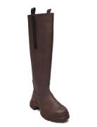 Recycled Rubber Country Boot Korkeavartiset Saapikkaat Burgundy Ganni