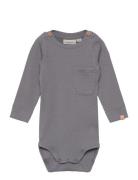 Nbmgago Ls Slim Body July Lil Bodies Long-sleeved Grey Lil'Atelier