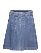 Skirt Hedda Pleated Denim Mekko Hame Blue Lindex