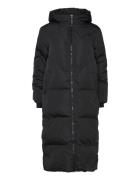 Yasirima Ls Long Down Coat S. Noos Topattu Pitkä Takki Black YAS