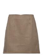 Short Skirt In Houndstooth Lyhyt Hame Beige Coster Copenhagen