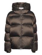 Hooded Puffer Jacket Vuorillinen Takki Topattu Takki Brown Filippa K