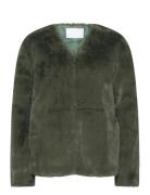 2Nd Milan - Faux Fur Vuorillinen Takki Topattu Takki Green 2NDDAY