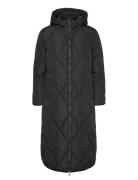 Onlnewtamara X-Long Quilted Coat Cc Otw Topattu Pitkä Takki Black ONLY