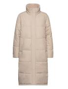 Msava Puffer Coat Topattu Pitkä Takki Beige Minus