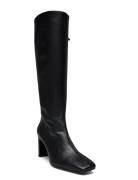 Isobel Coffee Brown Leather Boots Korkeavartiset Saapikkaat Black ALOH...