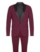 Responsibly Made Stretch Tuxedo Sui Smokki Burgundy Lindbergh