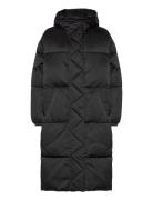 Tjw Long Satin Puffer Topattu Pitkä Takki Black Tommy Jeans