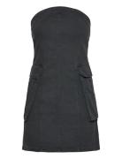 Strapless Slim Short Dress Lyhyt Mekko Grey HAN Kjøbenhavn