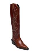 Long Boots Korkeavartiset Saapikkaat Brown Billi Bi