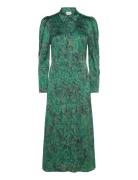 D6Moon Printed Shirt Dress Maksimekko Juhlamekko Green Dante6