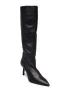 Geo Stiletto Knee Boot 70 Korkeavartiset Saapikkaat Black Calvin Klein