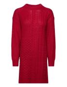 Vikana L/S Detailed Knit Dress /B Lyhyt Mekko Red Vila