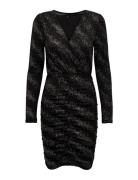 Onlnew Pella L/S Wrap Foil Dress Jrs Lyhyt Mekko Black ONLY