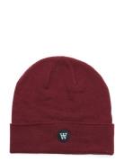 Vin Patch Beanie Accessories Headwear Beanies Burgundy Double A By Woo...