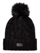 W Cable Beanie W Pom Accessories Headwear Beanies Black UGG