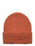 Re-Lock Beanie W/Emb Accessories Headwear Beanies Orange Calvin Klein