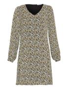 Mschjamela Rikkelie Dress Aop Lyhyt Mekko Yellow MSCH Copenhagen