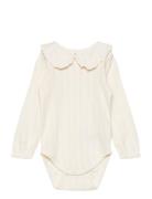 Body Ls Pointelle Bodies Long-sleeved Cream En Fant