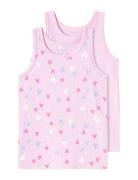 Nmftank Top 2P Pink Hearts Noos Night & Underwear Underwear Tops Pink ...