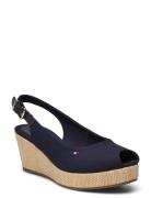 Iconic Elba Sling Back Wedge Kiilakorkokengät Blue Tommy Hilfiger