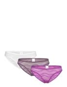 Bikini 3Pk Alushousut Brief Tangat Purple Calvin Klein