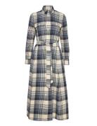 Plaid Cotton Twill Shirtdress Polvipituinen Mekko Blue Polo Ralph Laur...