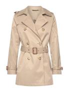 Belted Cotton-Blend Trench Coat Trenssi Takki Beige Lauren Ralph Laure...