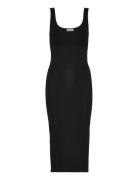 Sensual Knitted Bodycon Dress Polvipituinen Mekko Black Calvin Klein