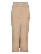 Front Split Twill Maxi Skirt Pitkä Hame Beige Calvin Klein Jeans