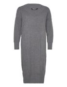 Onlnew Tessa L/S Midi V Dress Knt Noos Polvipituinen Mekko Grey ONLY