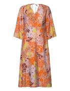 Dress Ada Floral Polvipituinen Mekko Orange Lindex