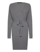 Vmhollyrem Ls V-Neck Dress Ga Noos Polvipituinen Mekko Grey Vero Moda