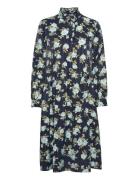 Mschoribella Dress Aop Polvipituinen Mekko Navy MSCH Copenhagen