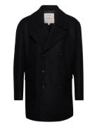 D1. Over D Wool Peacoat Villakangastakki Pitkä Takki Black GANT