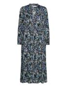 Srember Midi Dress Polvipituinen Mekko Navy Soft Rebels