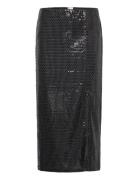 Yasdarkness Hw Midi Skirt - Show Polvipituinen Hame Black YAS