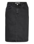 Elisa Skirt Polvipituinen Hame Grey Basic Apparel