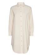 Vilde Loose Shirt Dress Gots Polvipituinen Mekko Cream Basic Apparel