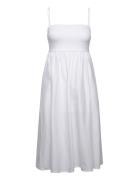 Bandeau Midi Dress Polvipituinen Mekko White Gina Tricot