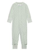 Bamboo Pyjamas Pyjama Sie Jumpsuit Haalari Green Geggamoja