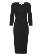 Merino Wool Dress Polvipituinen Mekko Black Rosemunde