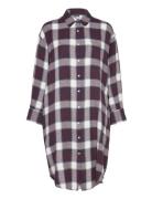 Haven Shirtdress Check Polvipituinen Mekko Burgundy Moshi Moshi Mind